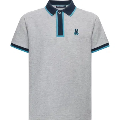 Psycho Bunny Kids' Rico Pima Cotton Piqué Polo In Heather Ash