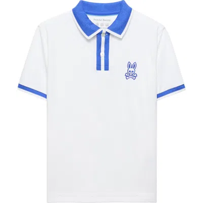 Psycho Bunny Kids' Ridley Tipped Piqué Polo In White