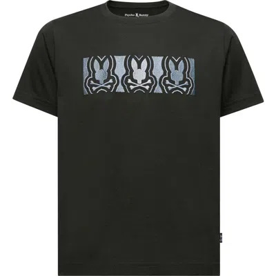 Psycho Bunny Kids' Rob Embroidered Cotton Graphic T-shirt In Black