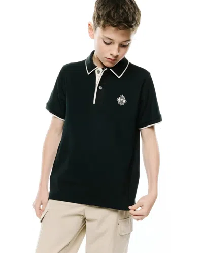 Psycho Bunny Kids Robin Piqué Polo In Black