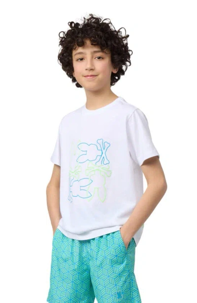Psycho Bunny Kids' Rodman Cotton Graphic T-shirt In White