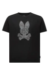 Psycho Bunny Kids' Rowen Embroidered Pima Cotton Graphic T-shirt In Black