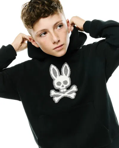 Psycho Bunny Kids' Samson Bunny Hoodie In Black