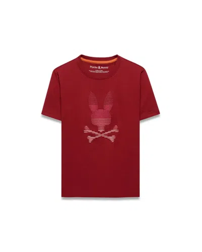 Psycho Bunny Kids' Slade Pima Graphic Tee In Red