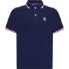Psycho Bunny Kids' Stirling Tipped Cotton Piqué Polo In Evening Blue