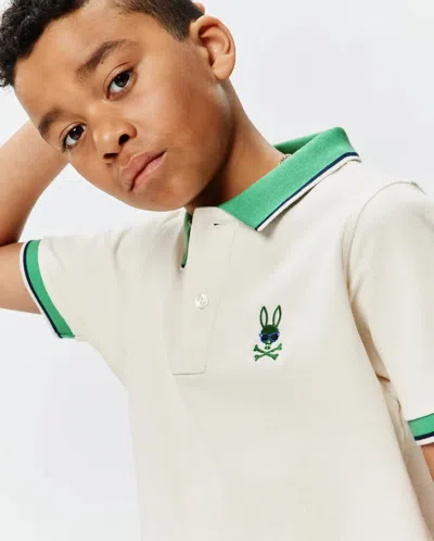 Psycho Bunny Kids Sunny Pique Polo In White