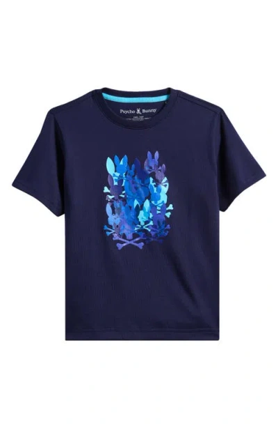 Psycho Bunny Kids' Tanner Pima Cotton Graphic T-shirt In Blue