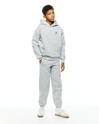 Psycho Bunny Kids' Terrence Fleece Hoodie In Gray