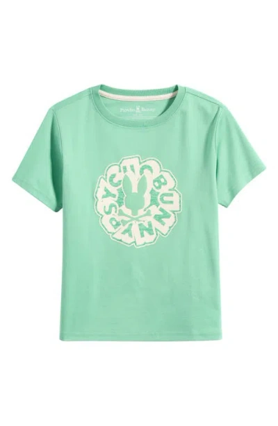 Psycho Bunny Kids' Toby Cotton Graphic T-shirt In Green