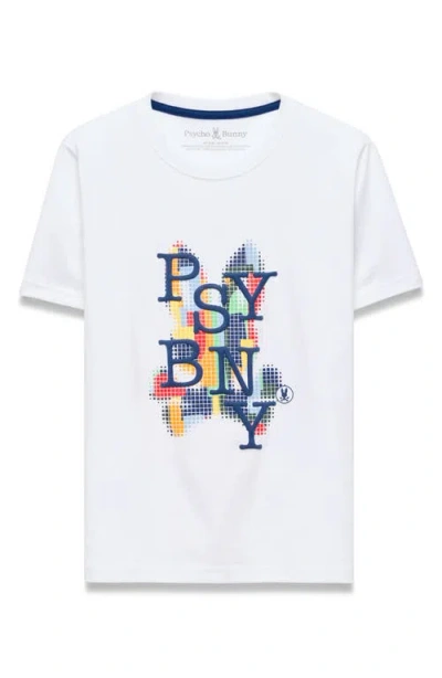 Psycho Bunny Kids' Wes Graphic T-shirt In White