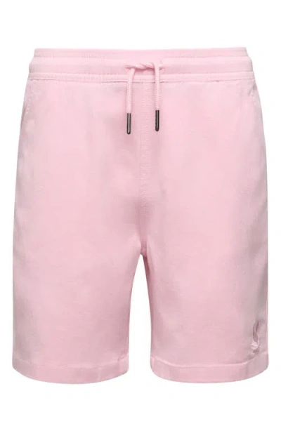 Psycho Bunny Kids' Willis Elastic Waist Chino Shorts In Romance Rose