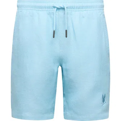 Psycho Bunny Kids' Windcrest Linen & Cotton Blend Shorts In Blue