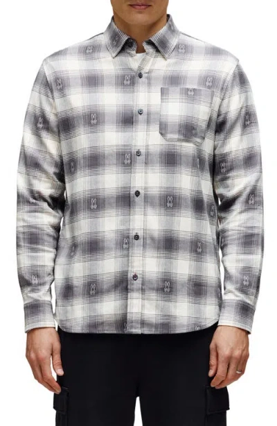 Psycho Bunny Kurt Plaid Stretch Flannel Button-up Shirt In Multi
