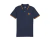 Psycho Bunny Lafayette Embroidered Stripe Polo North Sea Shirt B6k964u1pc-nrs In Blue