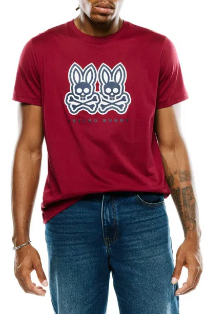 Psycho Bunny Ledger Pima Cotton Graphic T-shirt In Rumba Red