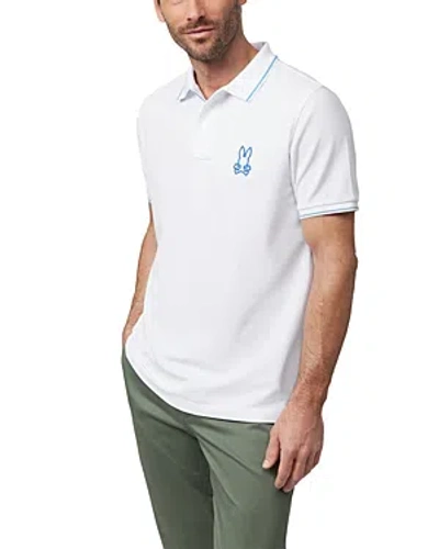 Psycho Bunny Lenox Pique Short Sleeve Polo Shirt In White