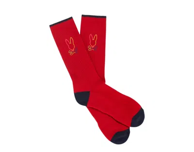 Psycho Bunny Leo Red Spice/multi Socks B6f232s1pb-res