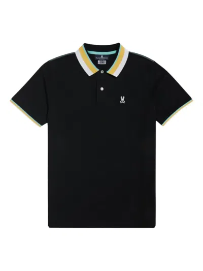 Psycho Bunny Logo-embroidered Polo Shirt In Black
