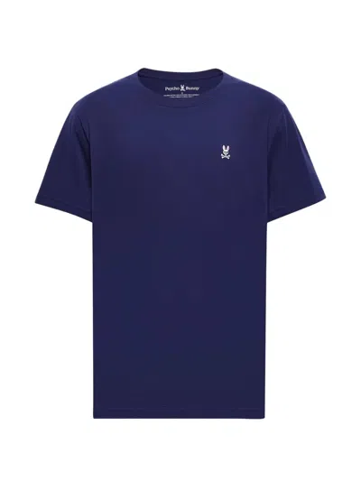 Psycho Bunny Logo-embroidered Cotton T-shirt In Blau