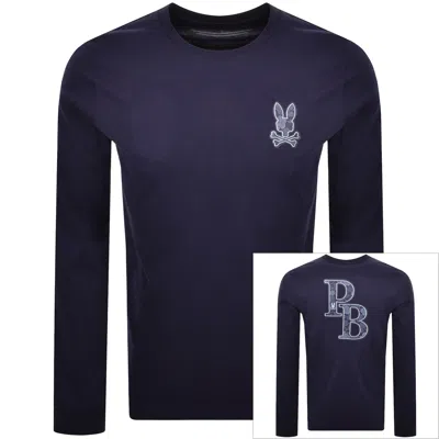 Psycho Bunny Long Sleeve Rowen T Shirt Navy In Blue