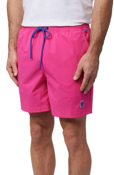 Psycho Bunny Malta Hydrochromic Swim Trunks In Fuchsia Purple