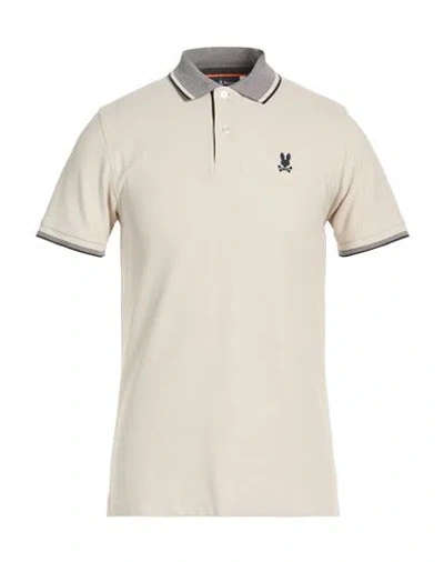Psycho Bunny Man Polo Shirt Beige Size 3 Pima Cotton In Neutral