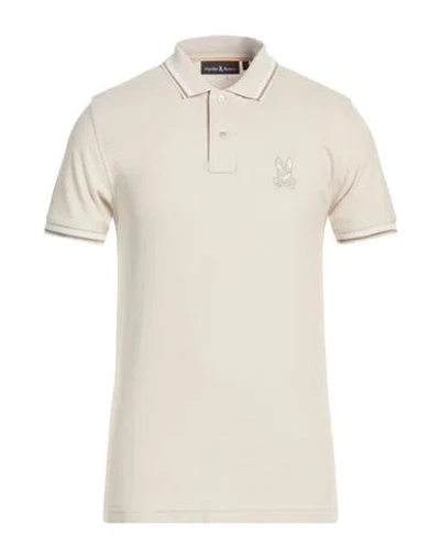 Psycho Bunny Man Polo Shirt Beige Size 3 Pima Cotton In Neutral