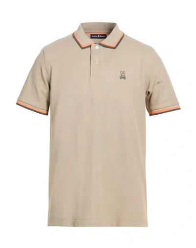 Psycho Bunny Man Polo Shirt Beige Size 42 Pima Cotton In Neutral