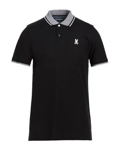 Psycho Bunny Man Polo Shirt Black Size 4 Pima Cotton