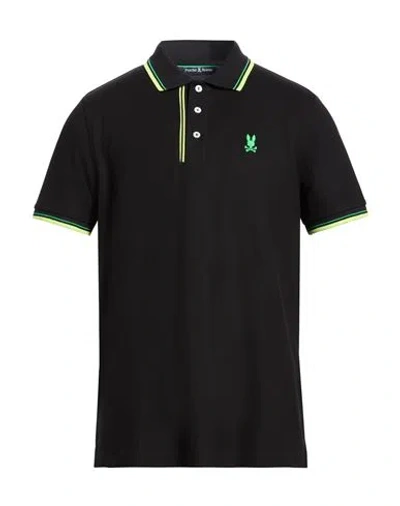 Psycho Bunny Man Polo Shirt Black Size 42 Pima Cotton