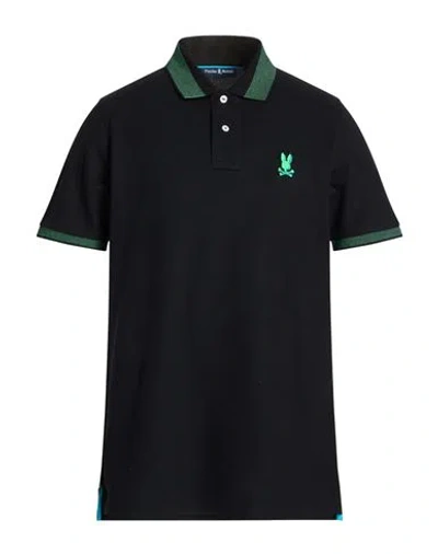 Psycho Bunny Man Polo Shirt Black Size 42 Pima Cotton