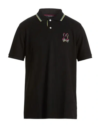 Psycho Bunny Man Polo Shirt Black Size 42 Pima Cotton