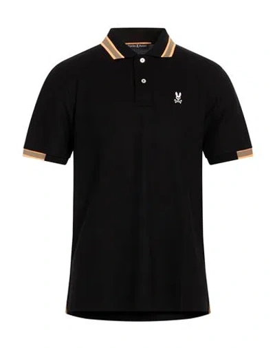 Psycho Bunny Man Polo Shirt Black Size 42 Pima Cotton