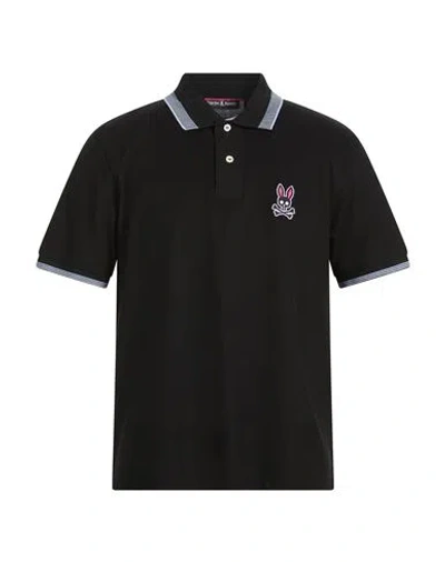 Psycho Bunny Man Polo Shirt Black Size 42 Pima Cotton