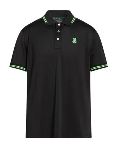 Psycho Bunny Man Polo Shirt Black Size 42 Pima Cotton