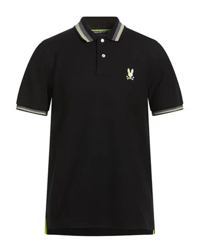 Psycho Bunny Man Polo Shirt Black Size 42 Pima Cotton