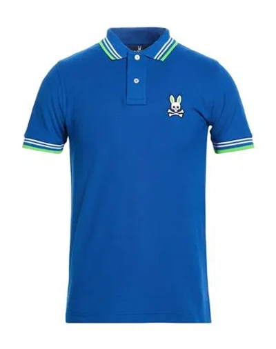 Psycho Bunny Man Polo Shirt Blue Size 42 Pima Cotton