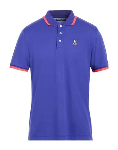 Psycho Bunny Man Polo Shirt Blue Size 42 Pima Cotton