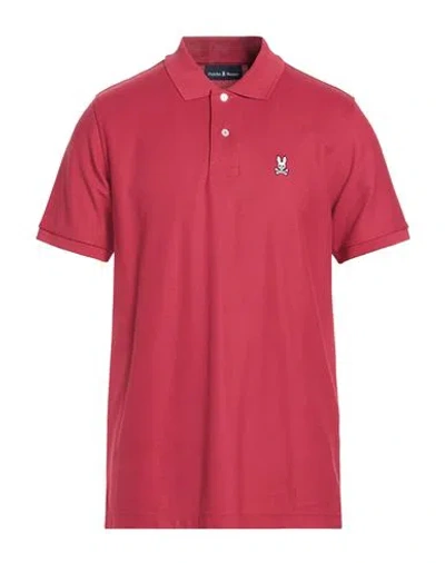 Psycho Bunny Man Polo Shirt Brick Size 5 Pima Cotton In Red