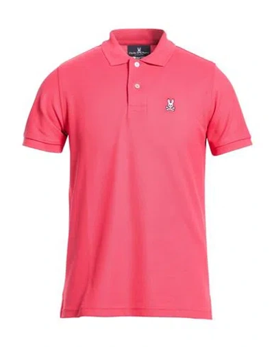 Psycho Bunny Man Polo Shirt Coral Size 40 Pima Cotton In Red
