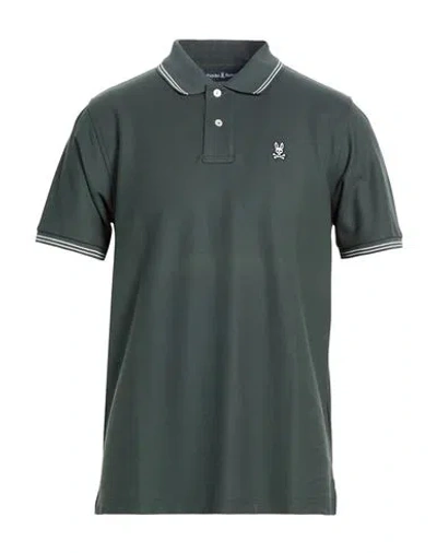 Psycho Bunny Man Polo Shirt Dark Green Size 42 Pima Cotton