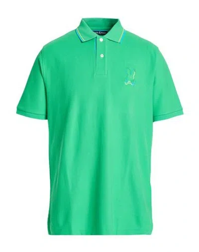 Psycho Bunny Man Polo Shirt Green Size 42 Pima Cotton
