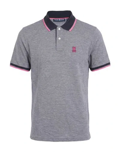 Psycho Bunny Man Polo Shirt Grey Size 3 Pima Cotton In Gray