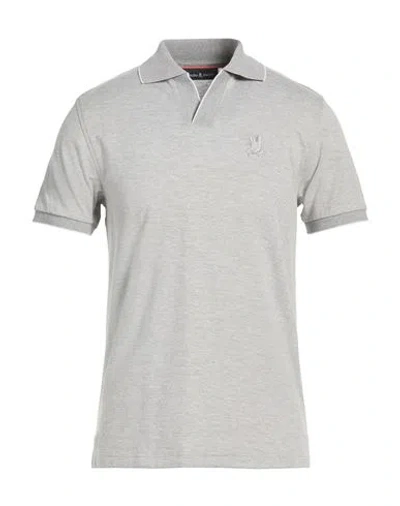 Psycho Bunny Man Polo Shirt Grey Size 3 Pima Cotton In Gray