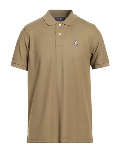 Psycho Bunny Man Polo Shirt Khaki Size 5 Pima Cotton In Brown