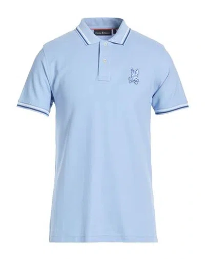 Psycho Bunny Man Polo Shirt Light Blue Size 4 Pima Cotton