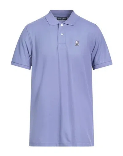 Psycho Bunny Man Polo Shirt Lilac Size 5 Pima Cotton In Purple