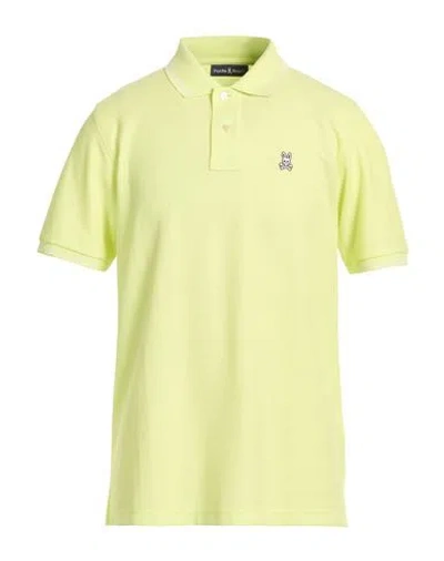Psycho Bunny Man Polo Shirt Lime Green Size 42 Pima Cotton In Yellow