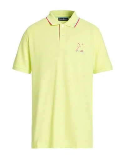 Psycho Bunny Man Polo Shirt Lime Green Size 42 Pima Cotton