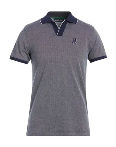 Psycho Bunny Man Polo Shirt Midnight Blue Size 3 Pima Cotton